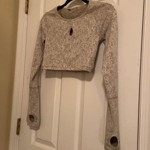 Beige Fleur Gymshark Crop Top